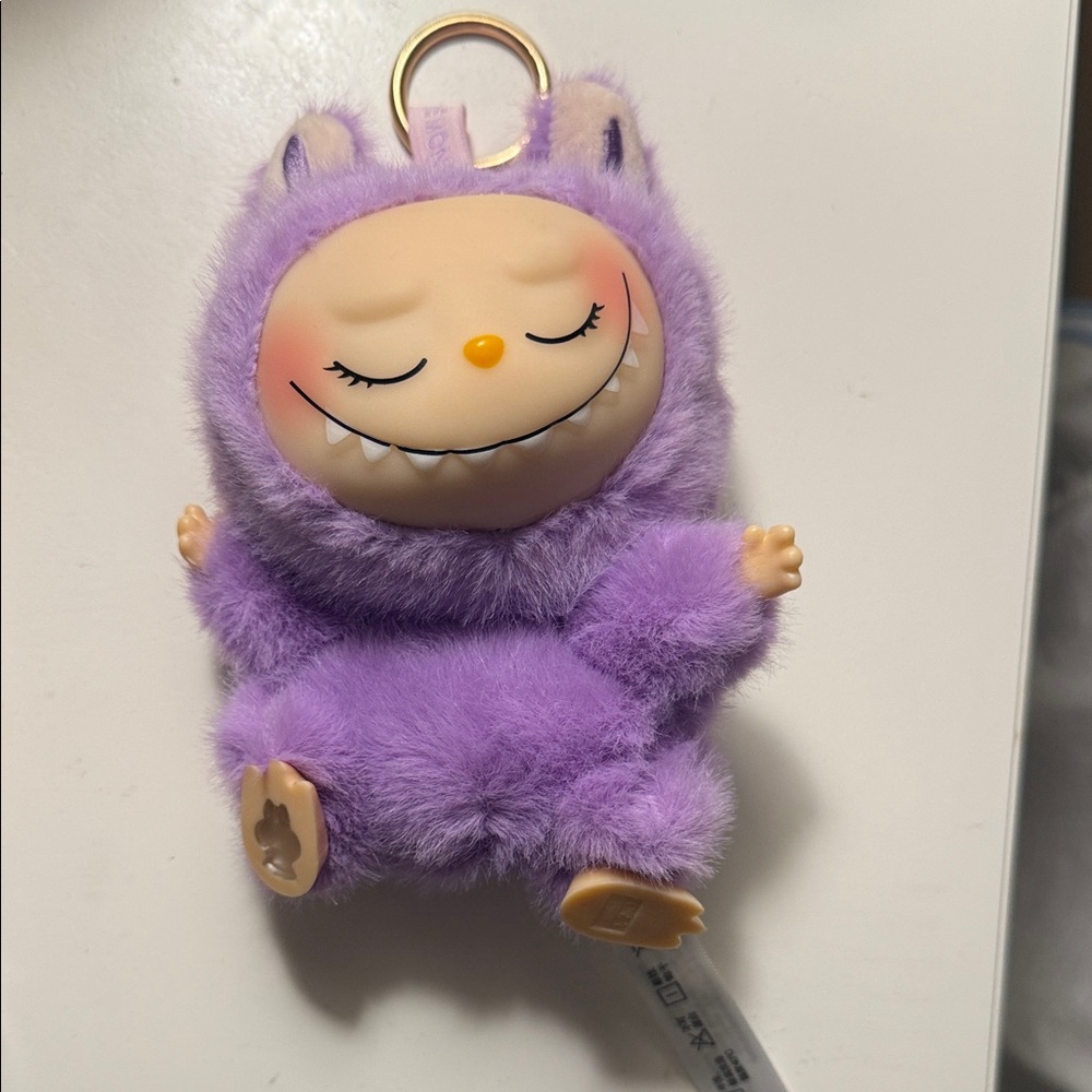 Purple Furry Keychain with Cute Character
